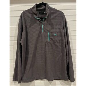 Southern Marsh Pullover Gray FieldTec Quarter Zip Duck Logo Mens Large